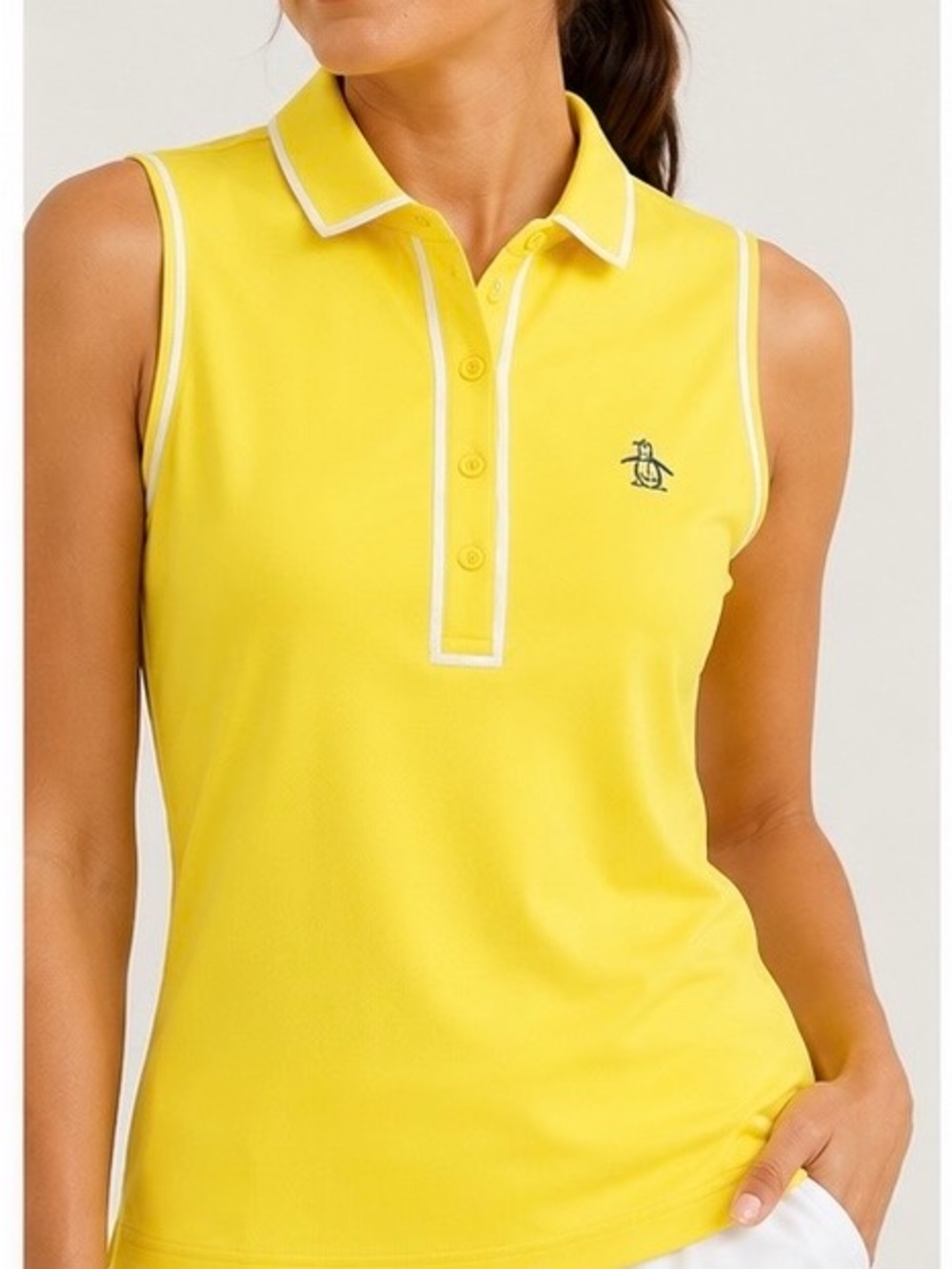 Sleeveless Yellow Golf Polo
